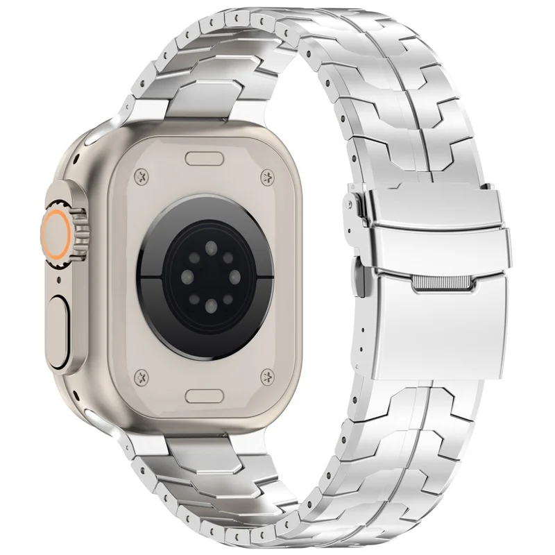 Cinturino per Apple Watch Ultra 49mm / Serie 11 10 46mm / 9 8 7 45mm / SE3 SE2 SE 6 5 4 44mm / 3 2 1 42mm, Cinturino in lega di titanio staccabile con fibbia di sicurezza - Argento