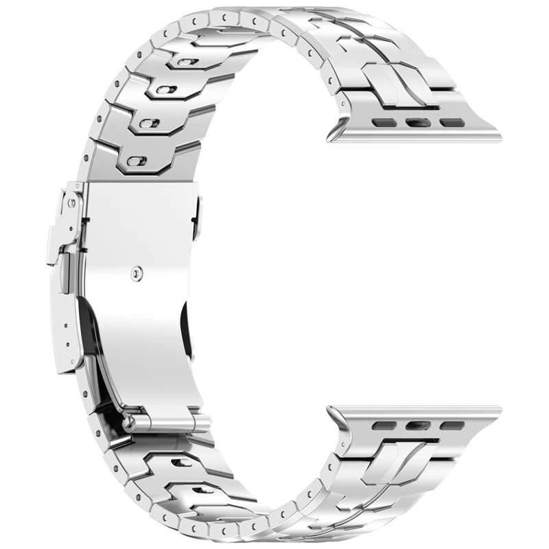 Cinturino per Apple Watch Ultra 49mm / Serie 11 10 46mm / 9 8 7 45mm / SE3 SE2 SE 6 5 4 44mm / 3 2 1 42mm, Cinturino in lega di titanio staccabile con fibbia di sicurezza - Argento