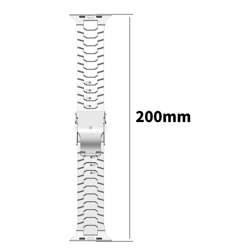 Cinturino per Apple Watch Ultra 49mm / Serie 11 10 46mm / 9 8 7 45mm / SE3 SE2 SE 6 5 4 44mm / 3 2 1 42mm, Cinturino in lega di titanio staccabile con fibbia di sicurezza - Argento