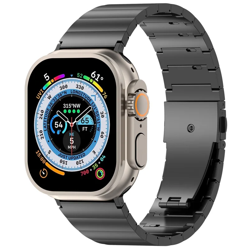 Cinturino per Apple Watch Ultra 3 2 1 49mm / Series 11 10 46mm / 9 8 7 45mm / SE3 SE2 SE 6 5 4 44mm / 3 2 1 42mm, Cinturino in lega di titanio a 1 perla con sgancio rapido - Nero