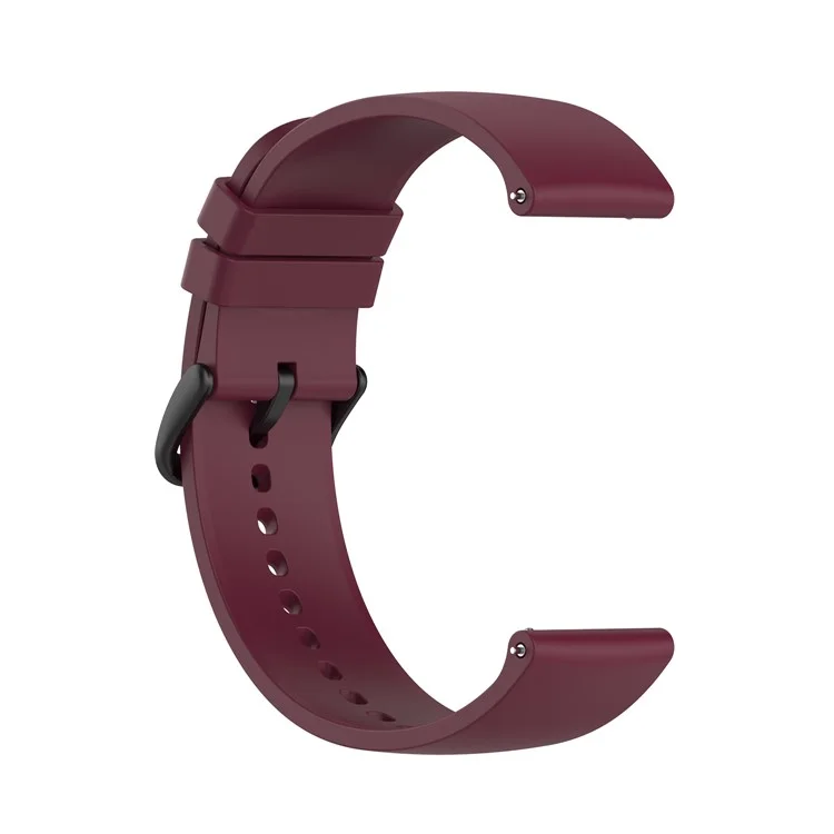 20mm Silicone Watch Band Wrist Straps for Huami Amazfit GTR 2 / Amazfit Pop Pro / Amazfit BIP - Wine Red / Black Buckle