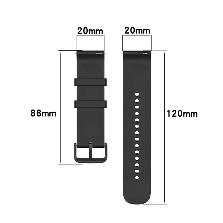 20mm Silicone Watch Band Wrist Straps for Huami Amazfit GTR 2 / Amazfit Pop Pro / Amazfit BIP - Wine Red / Black Buckle