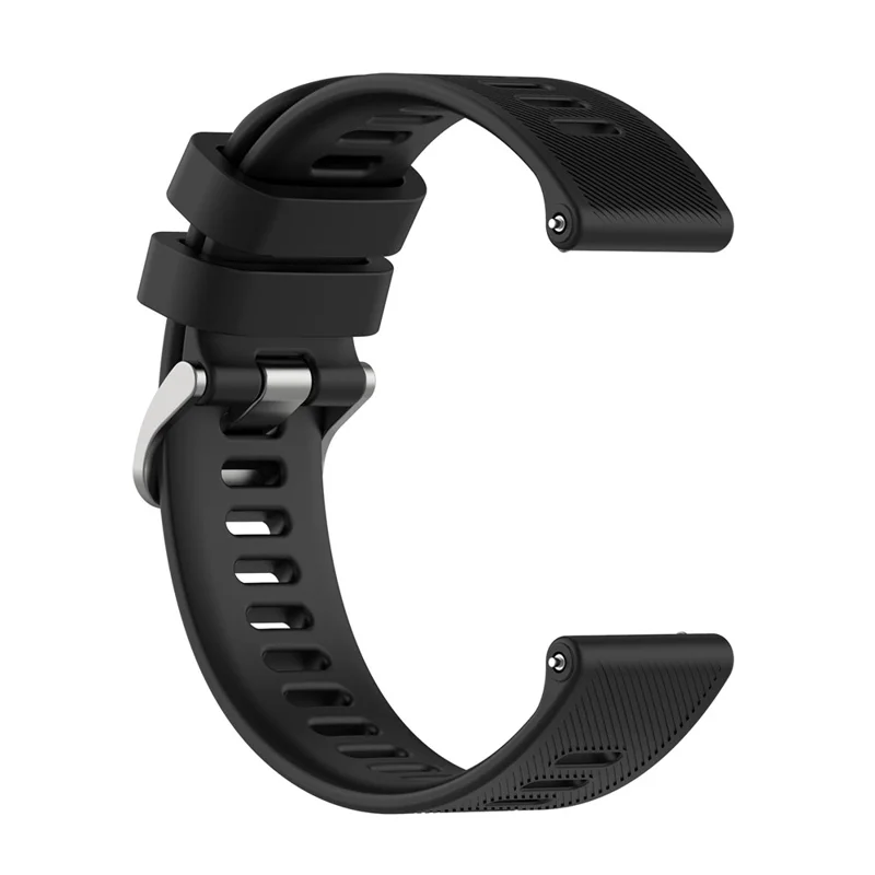 20mm Twill Texture Soft Adjustable Silicone Replacement Wrist Watch Band for Garmin Forerunner 158 / Forerunner 55 - Black