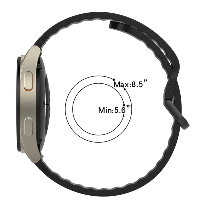 20mm Silicone Watch Band for Samsung Galaxy Watch7 / 6 / 5 / 4 40mm / 44mm / Huawei Watch GT 3 42mm Solid Color Quick Release Strap - Black - Black