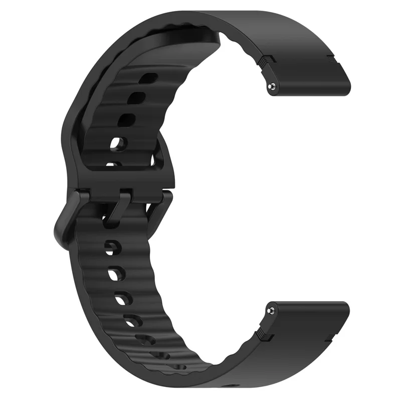 22mm Silicone Watch Band for Huawei Watch GT 6 / 5 Pro / 5 / 4 46mm / Samsung Galaxy Watch3 45mm Solid Color Quick Release Strap - Black