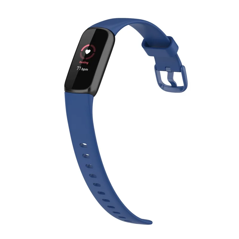Replacement Silicone Adjustable Watch Band Wrist Strap for Fitbit Luxe, Size: L - Dark Blue