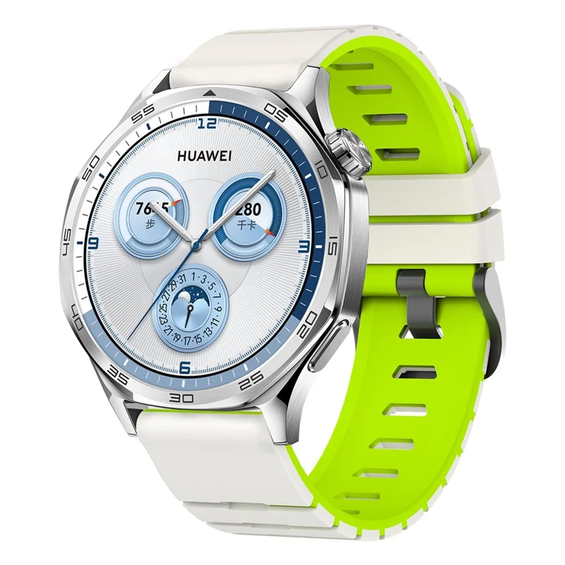 22mm Armband für Garmin Forerunner 570 47mm / Forerunner 970 / 265 / 255 / 745 Klaviermuster Zweifarbiges Silikonarmband - Sternenlicht / Grün