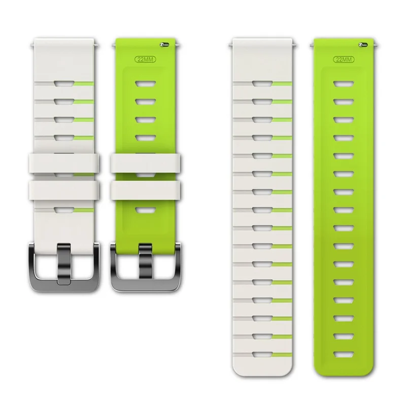 22mm Armband für Garmin Forerunner 570 47mm / Forerunner 970 / 265 / 255 / 745 Klaviermuster Zweifarbiges Silikonarmband - Sternenlicht / Grün