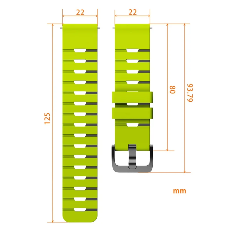 22mm Armband für Garmin Forerunner 570 47mm / Forerunner 970 / 265 / 255 / 745 Klaviermuster Zweifarbiges Silikonarmband - Sternenlicht / Grün