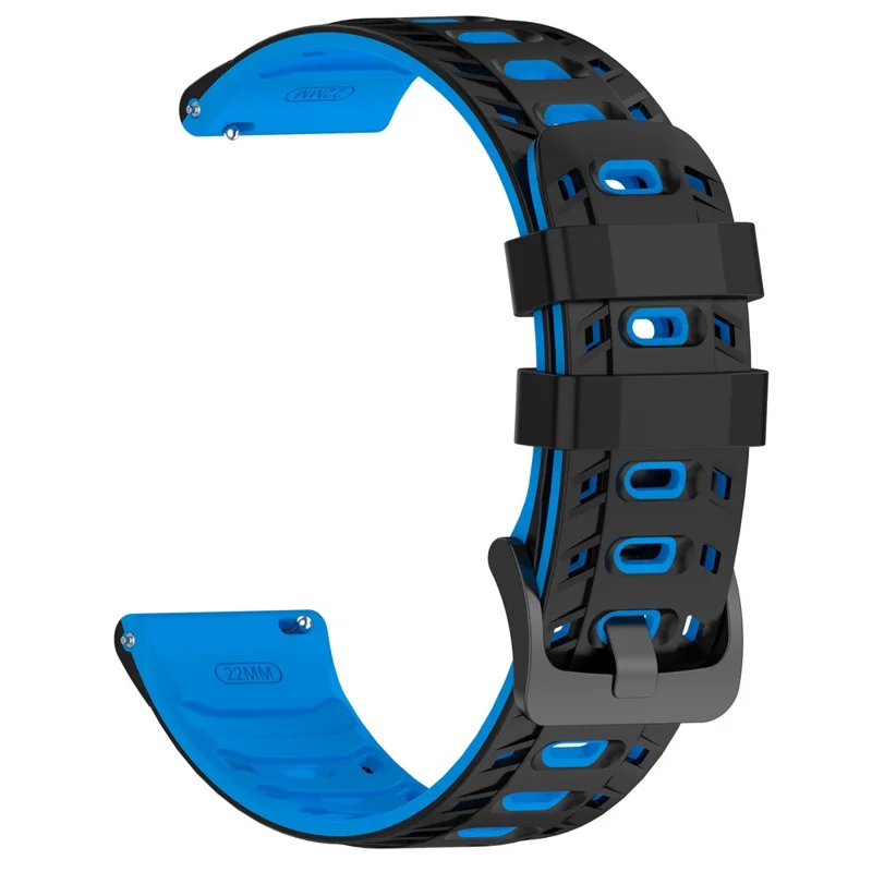 Cinturino per orologio da 22 mm per Garmin Forerunner 570 47 mm / Forerunner 970 / 265 / 255 / 745 Design meccanico Cinturino in silicone traspirante - Nero / Blu