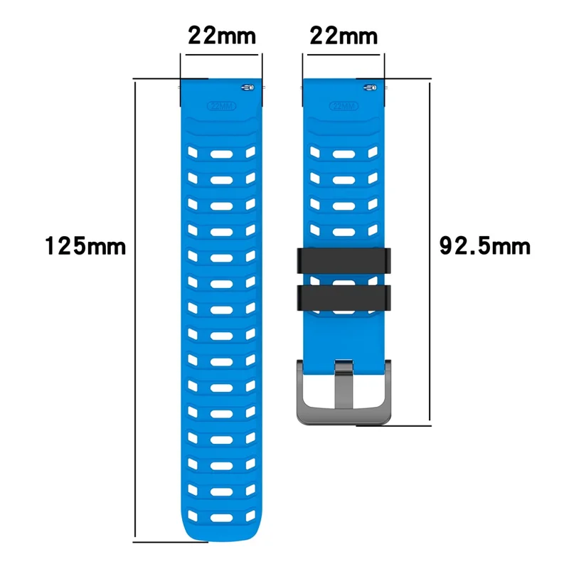 Cinturino per orologio da 22 mm per Garmin Forerunner 570 47 mm / Forerunner 970 / 265 / 255 / 745 Design meccanico Cinturino in silicone traspirante - Nero / Blu