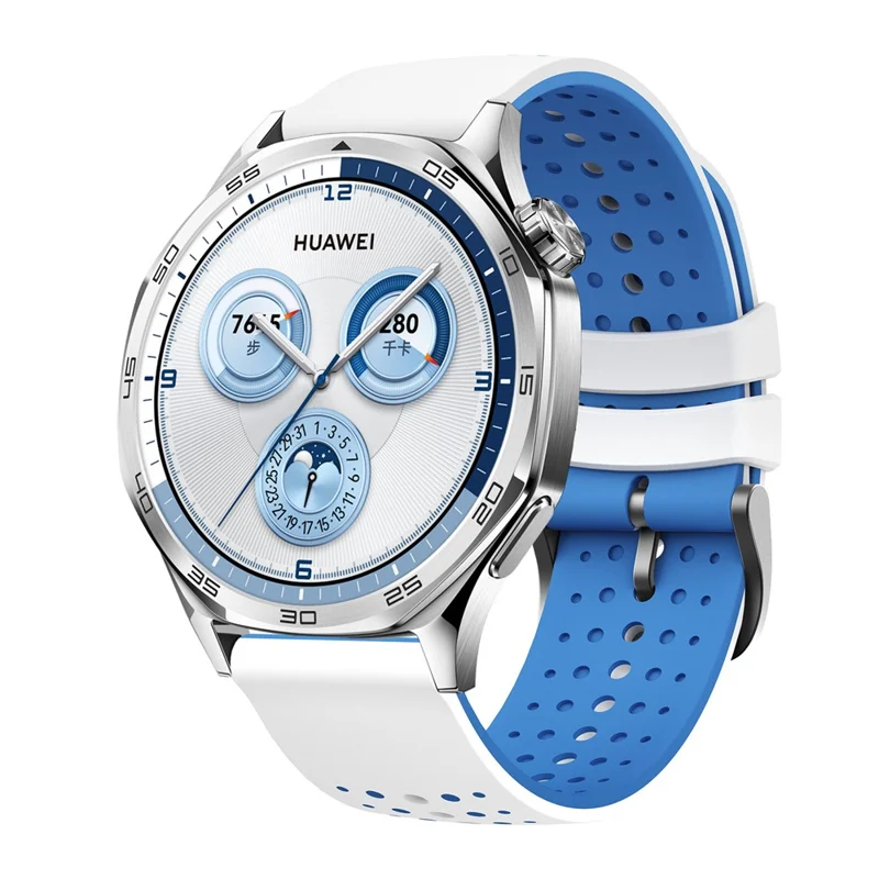 Bracelet de montre de 22 mm pour Garmin Forerunner 570 47 mm / Forerunner 970 / 265 / 255 / 745 Design Ciel Étoilé Bracelet en Silicone Bicolore - Blanc / Bleu