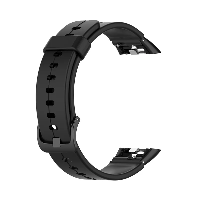 Silicone Adjustable Smart Watch Band Replacement Wrist Strap for Huawei Band 6 / Honor Band 6 / Band 7 - Black