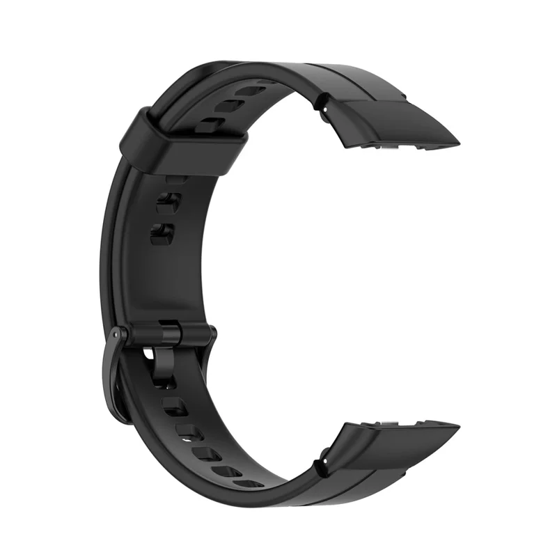 Silicone Adjustable Smart Watch Band Replacement Wrist Strap for Huawei Band 6 / Honor Band 6 / Band 7 - Black