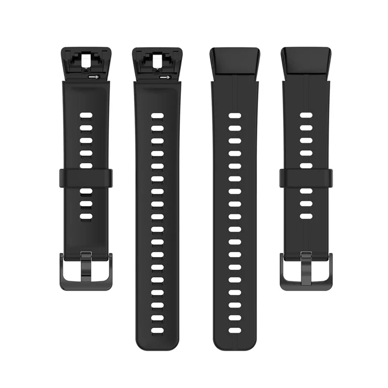 Silicone Adjustable Smart Watch Band Replacement Wrist Strap for Huawei Band 6 / Honor Band 6 / Band 7 - Black