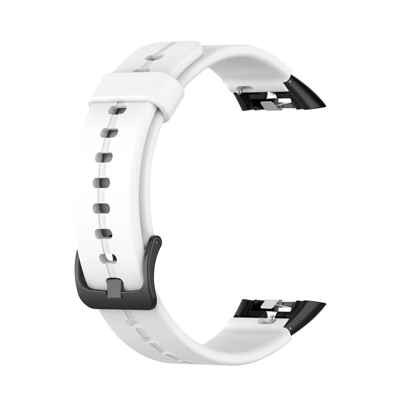 Silicone Adjustable Smart Watch Band Replacement Wrist Strap for Huawei Band 6 / Honor Band 6 / Band 7 - White