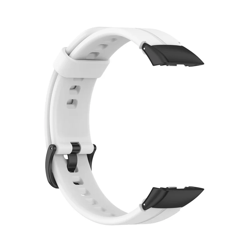 Silicone Adjustable Smart Watch Band Replacement Wrist Strap for Huawei Band 6 / Honor Band 6 / Band 7 - White