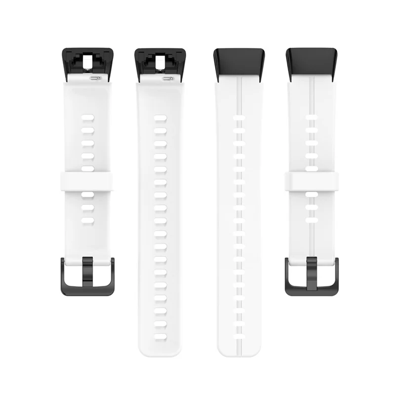 Silicone Adjustable Smart Watch Band Replacement Wrist Strap for Huawei Band 6 / Honor Band 6 / Band 7 - White