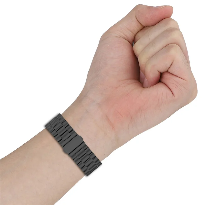 For Xiaomi Redmi Watch 5 Band 3-Bead Stainless Steel Watch Strap with Frame Cover - Black