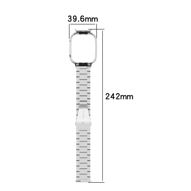 For Xiaomi Redmi Watch 5 Band 3-Bead Stainless Steel Watch Strap with Frame Cover - Black