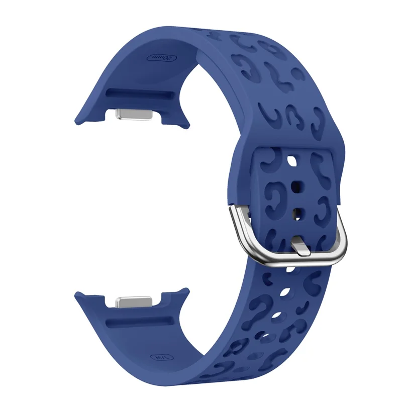Verstellbarer Riemen für Samsung Galaxy Watch8 44mm / 40mm / Watch8 Classic 46mm Leopard-Textur Silikonarmband - Blau