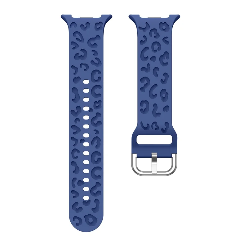 Verstellbarer Riemen für Samsung Galaxy Watch8 44mm / 40mm / Watch8 Classic 46mm Leopard-Textur Silikonarmband - Blau