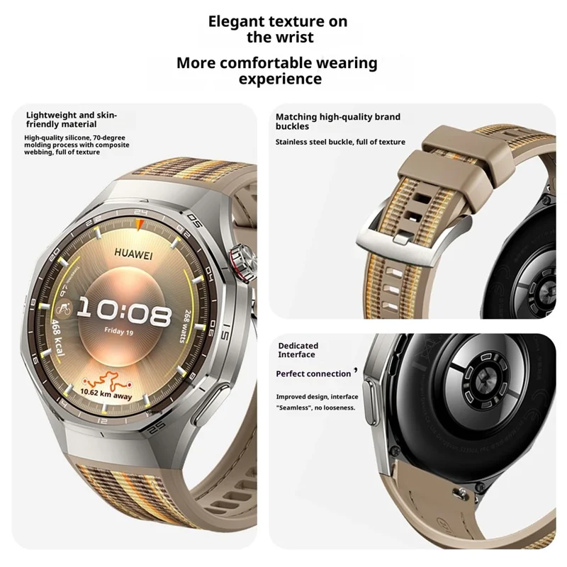 Huawei Watch GT 6 Pro 46mm Ersatz-Armband 22mm Nylon-Silikon-Hybrid-Armband - Grün