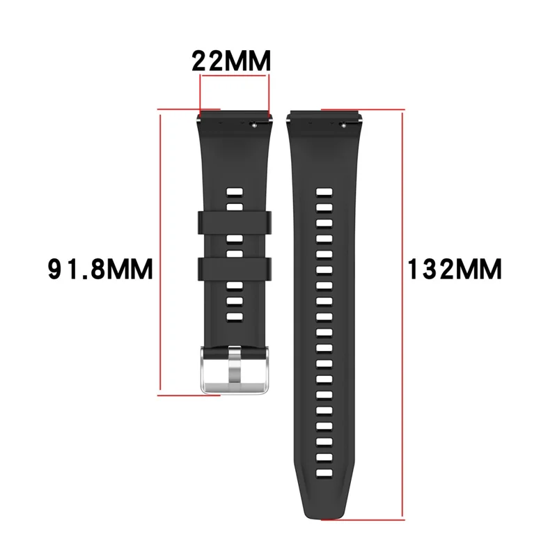 Für Huawei Watch GT 6 Pro 46mm Band Silikonarmband Ersatz Armband - Schwarz
