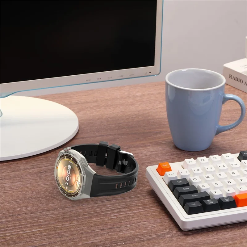 Für Huawei Watch GT 6 Pro 46mm Band Silikonarmband Ersatz Armband - Schwarz