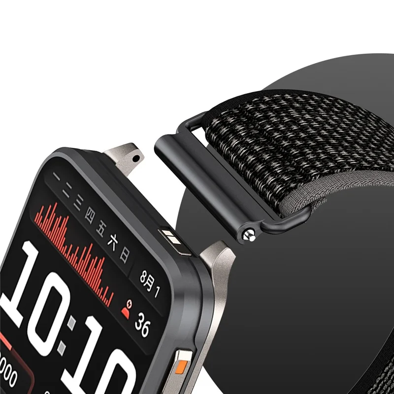 For Garmin Venu X1 Nylon Watch Band Soft Breathable Magic Tape Fastener Elastic Wristband - Dark Black