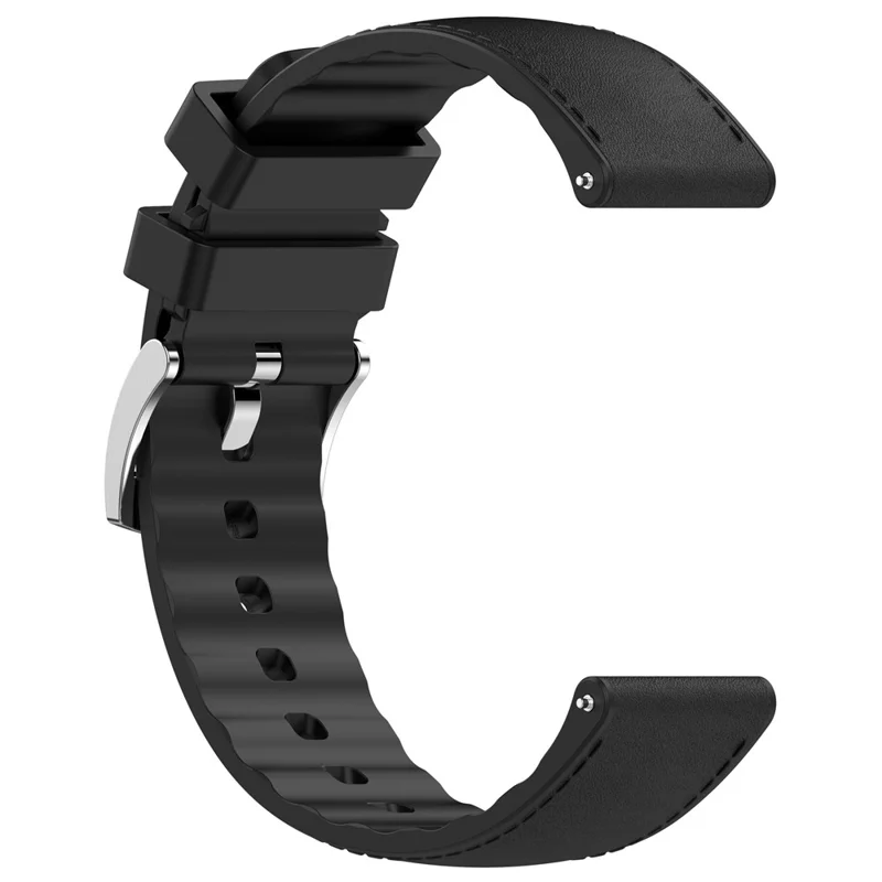 20mm Quick Release Strap for Samsung Galaxy Watch7 / 6 40mm / 44mm / Galaxy Watch6 Classic 43mm / 47mm Silicone Leather Watch Band - Black