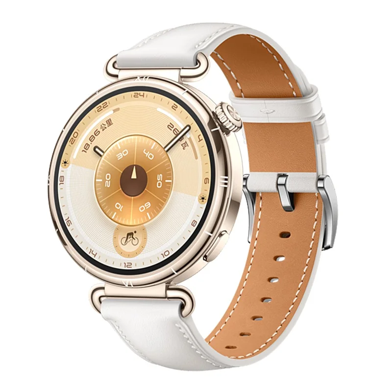 Cinturino in pelle genuina da 18 mm per Huawei Watch GT 6 / 5 / 4 41mm / Garmin Venu 3S Cinturino regolabile - Bianco