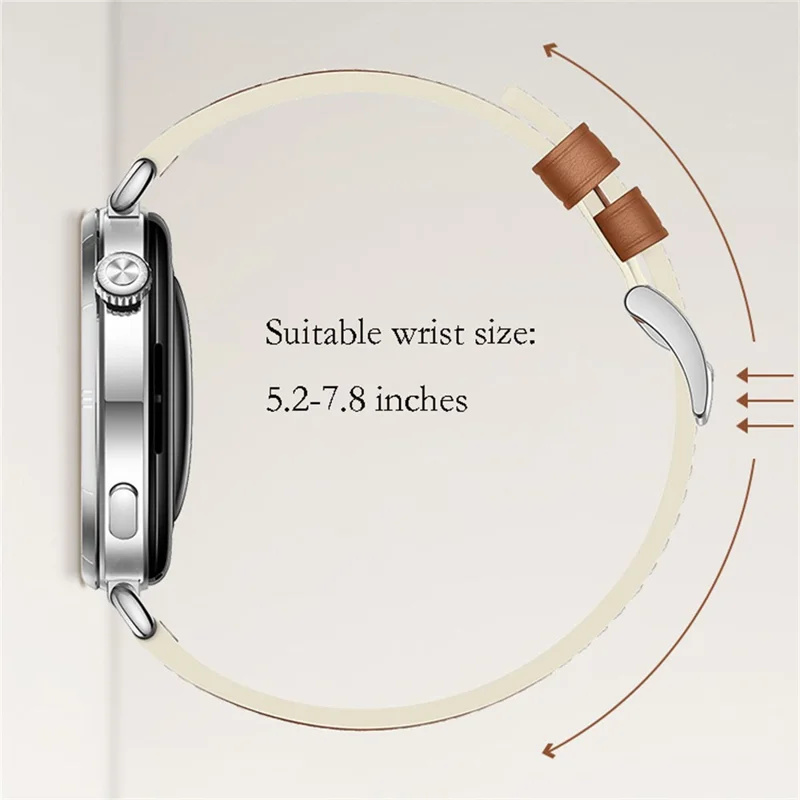 18mm Double-Sided Genuine Leather Strap for Huawei Watch GT 6 / 5 / 4 41mm / 5 Pro 42mm Replacement Watch Band - Brown