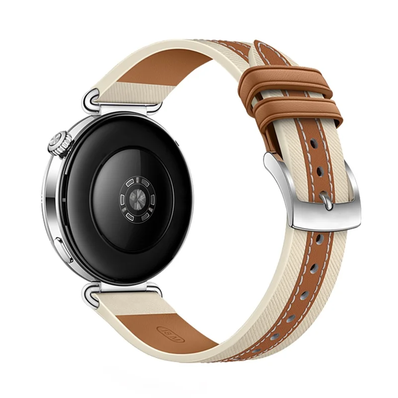 18mm Double-Sided Genuine Leather Strap for Huawei Watch GT 6 / 5 / 4 41mm / 5 Pro 42mm Replacement Watch Band - Brown