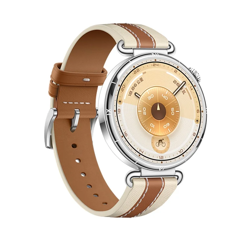 18mm Double-Sided Genuine Leather Strap for Huawei Watch GT 6 / 5 / 4 41mm / 5 Pro 42mm Replacement Watch Band - Brown