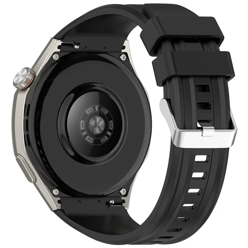 For Huawei Watch GT 6 Pro 46mm Wrist Band Soft Silicone Watch Strap with Quick Release Spring Bars - Black