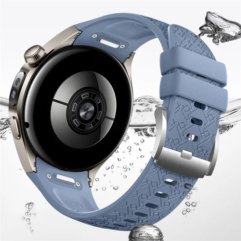 Bracelet en silicone texturé tissé de 22 mm pour Huawei Watch GT 5 Pro / 5 / 4 46mm / Watch 4 Bracelet de montre à dégagement rapide - Bleu