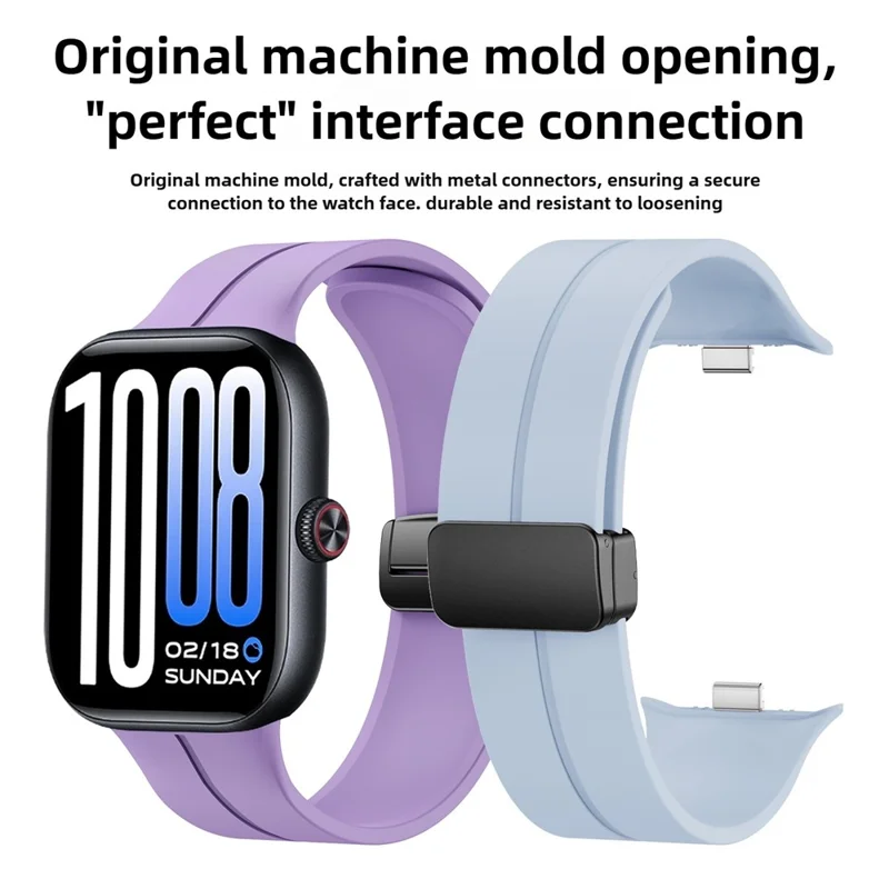 For vivo Watch GT 2 / iQOO Watch GT 2 Silicone Watch Band Magnetic Folding Clasp Replacement Strap - Purple