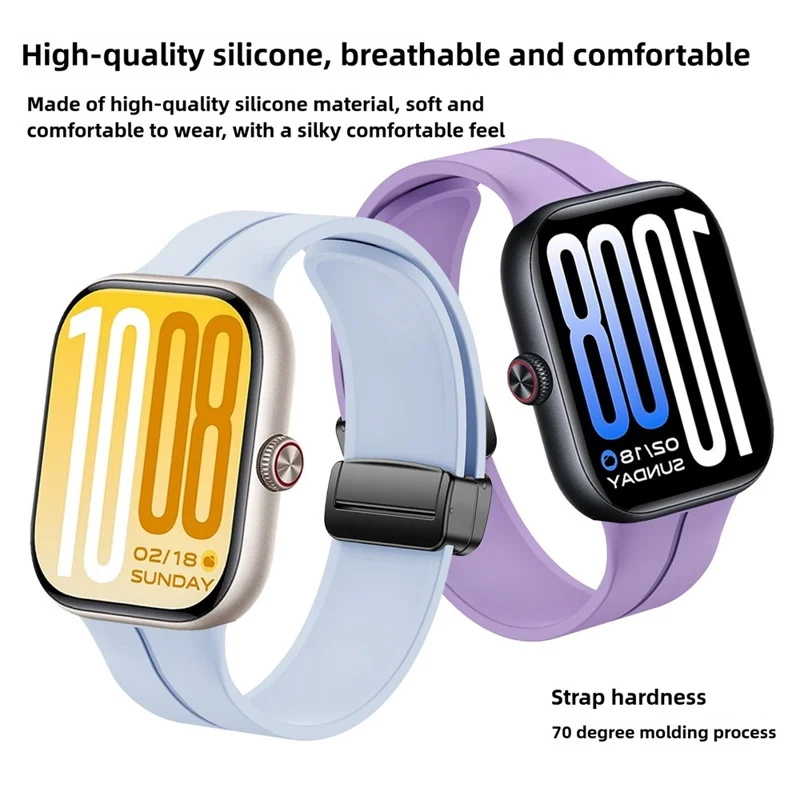 For vivo Watch GT 2 / iQOO Watch GT 2 Silicone Watch Band Magnetic Folding Clasp Replacement Strap - Purple