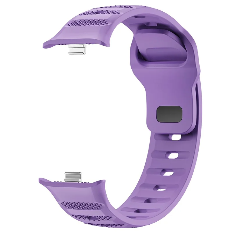 For vivo Watch GT 2 / iQOO Watch GT 2 Textured Silicone Band Solid Color Reverse Buckle Watch Strap - Purple