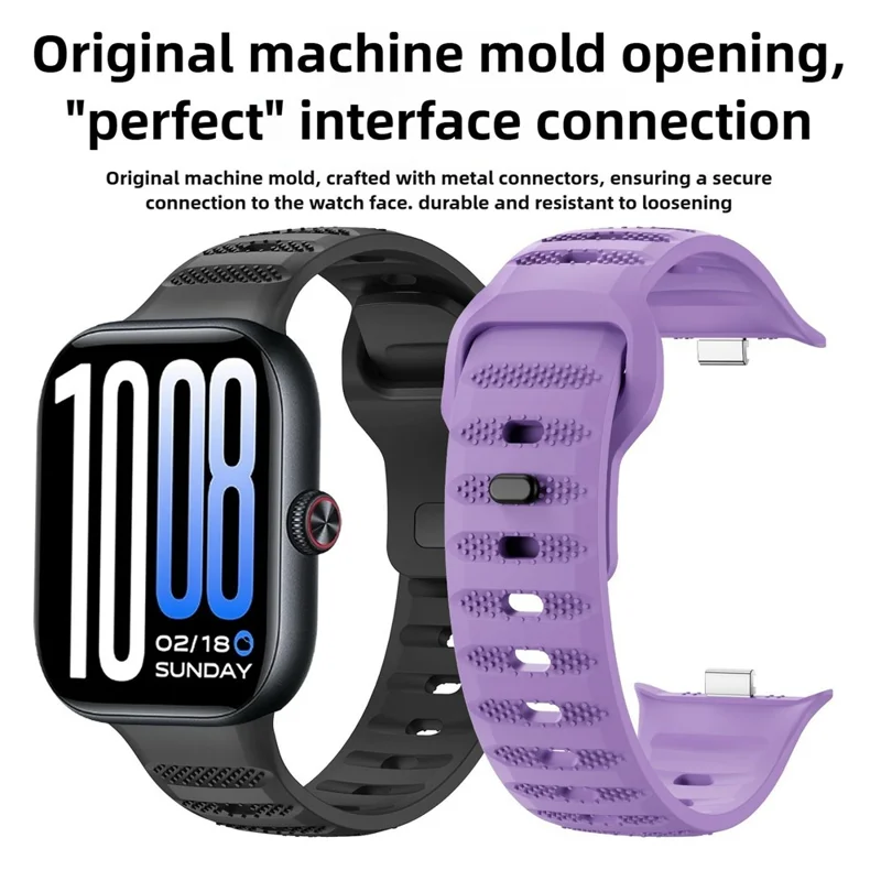 For vivo Watch GT 2 / iQOO Watch GT 2 Textured Silicone Band Solid Color Reverse Buckle Watch Strap - Purple