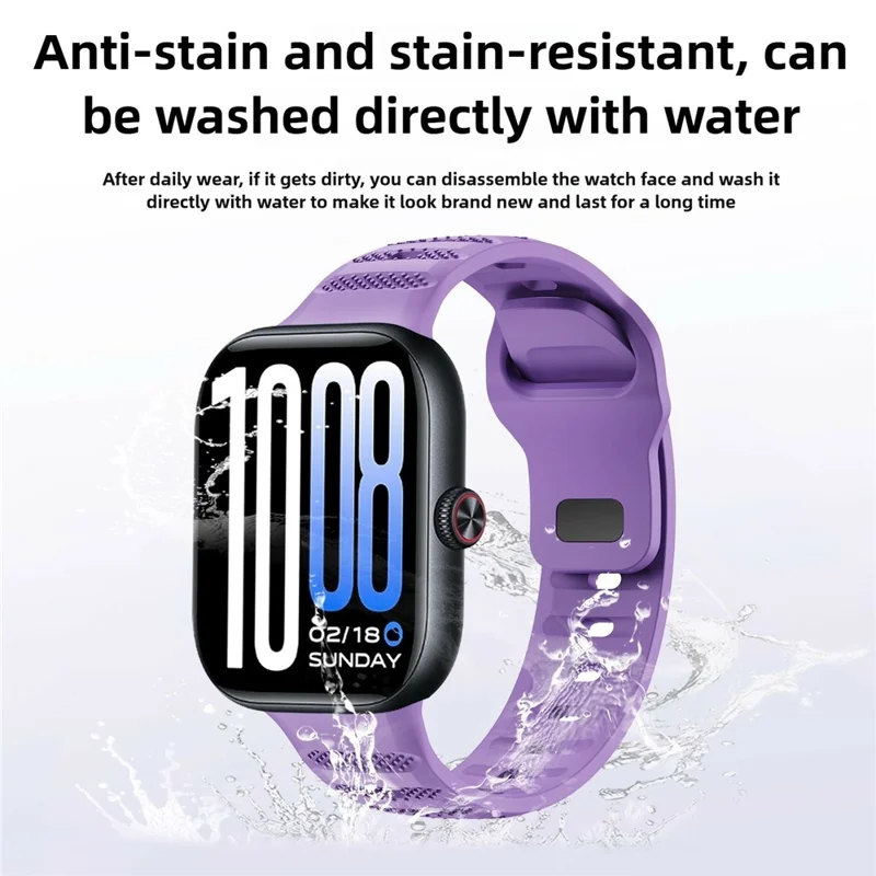 For vivo Watch GT 2 / iQOO Watch GT 2 Textured Silicone Band Solid Color Reverse Buckle Watch Strap - Purple