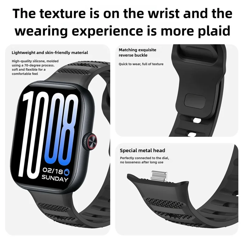 For vivo Watch GT 2 / iQOO Watch GT 2 Textured Silicone Band Solid Color Reverse Buckle Watch Strap - Purple