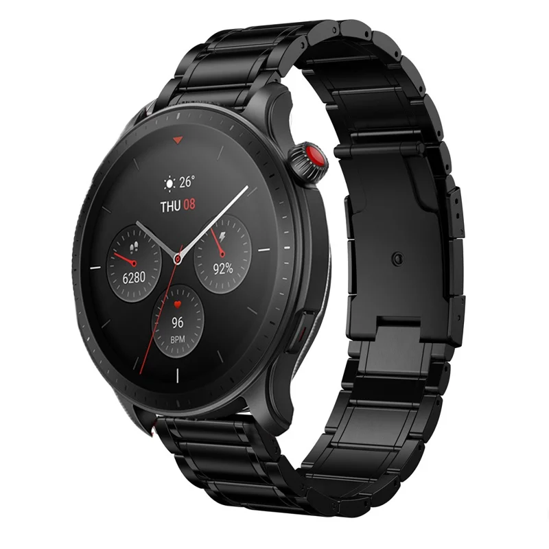 Pulseira de Substituição de Titânio Liga de 22mm com 5 Contas para Huawei Watch GT 6 / 6 Pro / 5 / 5 Pro / 4 / 3 / 2 46mm - Preto