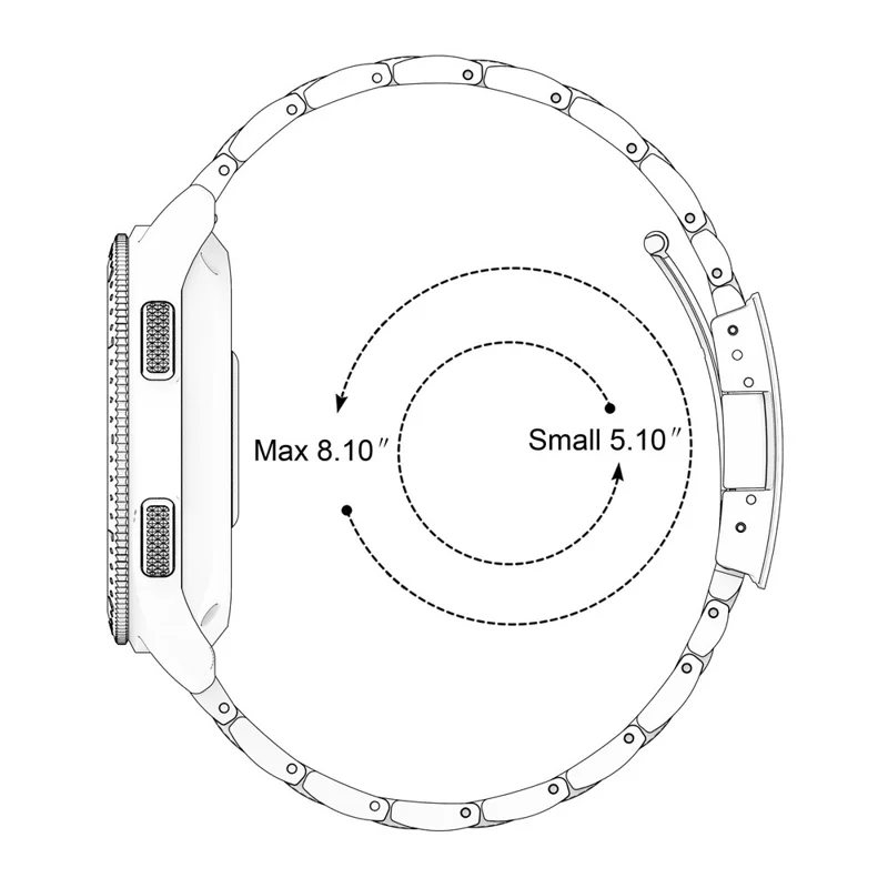Pulseira de Substituição de Titânio Liga de 22mm com 5 Contas para Huawei Watch GT 6 / 6 Pro / 5 / 5 Pro / 4 / 3 / 2 46mm - Preto