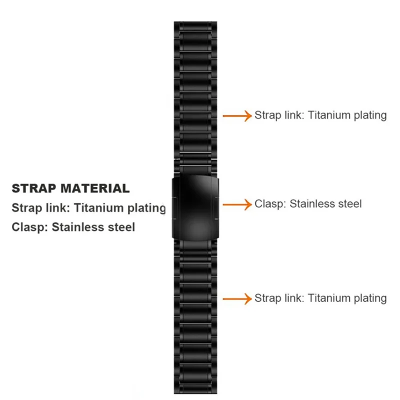 Cinturino di ricambio in lega di titanio da 22 mm con 5 perline per Huawei Watch GT 6 / 6 Pro / 5 / 5 Pro / 4 / 3 / 2 46 mm - Argento