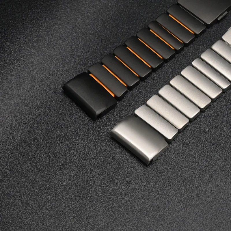 26mm 1-Bead Watch Strap For Garmin Fenix 8 Pro AMOLED 51mm / 8 51mm / Enduro 3 / Enduro 2 Titanium Alloy Band with Magnetic Buckle - Titanium / Orange