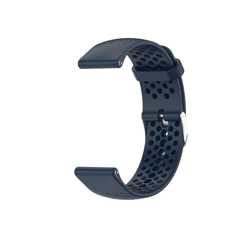 Silicone Breathable Watchband Adjustable Replacement Wrist Strap 22mm for Samsung Garmin Huawei Amazfit Smart Watch - Navy Blue