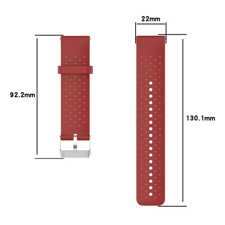 Silicone Bression Labrage Bourne Remplace Remplace Strap 22 mm Pour Samsung Garmin Huawei Amazfit Smart Watch - Rouge