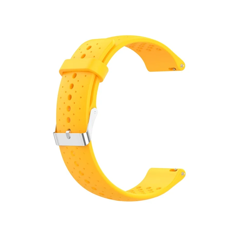 Silicone Breathable Watchband Adjustable Replacement Wrist Strap 22mm for Samsung Garmin Huawei Amazfit Smart Watch - Yellow